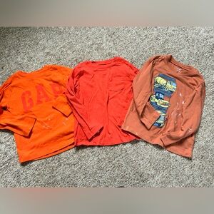 Kids Orange Long-Sleeve Shirts - Pack of 3 size 3t
